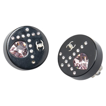 Cc Logo Heart Clip-On Earrings Gold-Tone