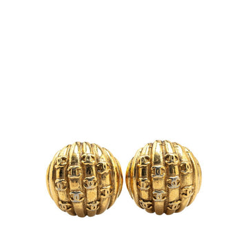 Cc Logo Clip-On Earrings Metal Gold-Tone