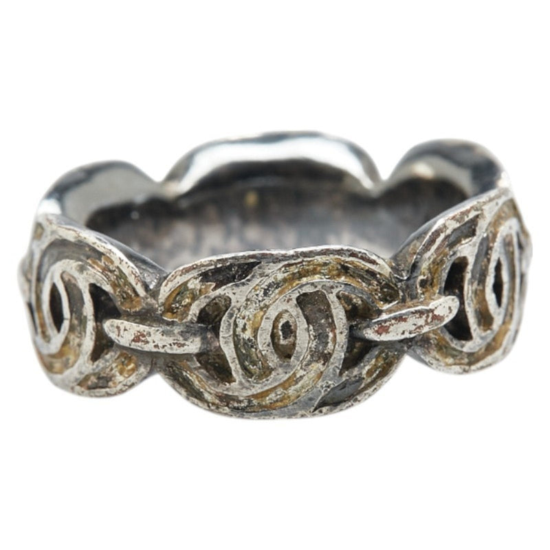 Cc Logo Ring Silver-Tone Metal