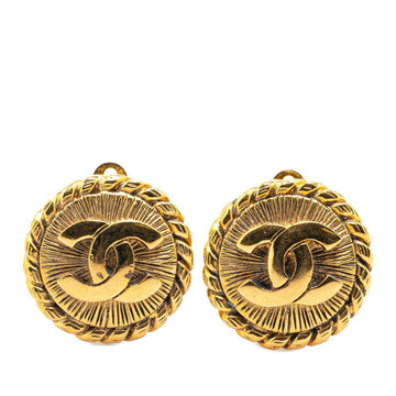 Cc Logo Round Clip-On Earrings Metal