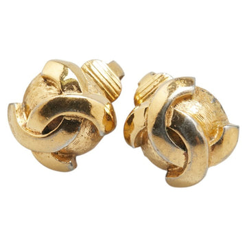 Cc Logo Clip-On Earrings Metal Gold-Tone