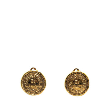 Cc Logo Clip-On Earrings Metal Gold-Tone