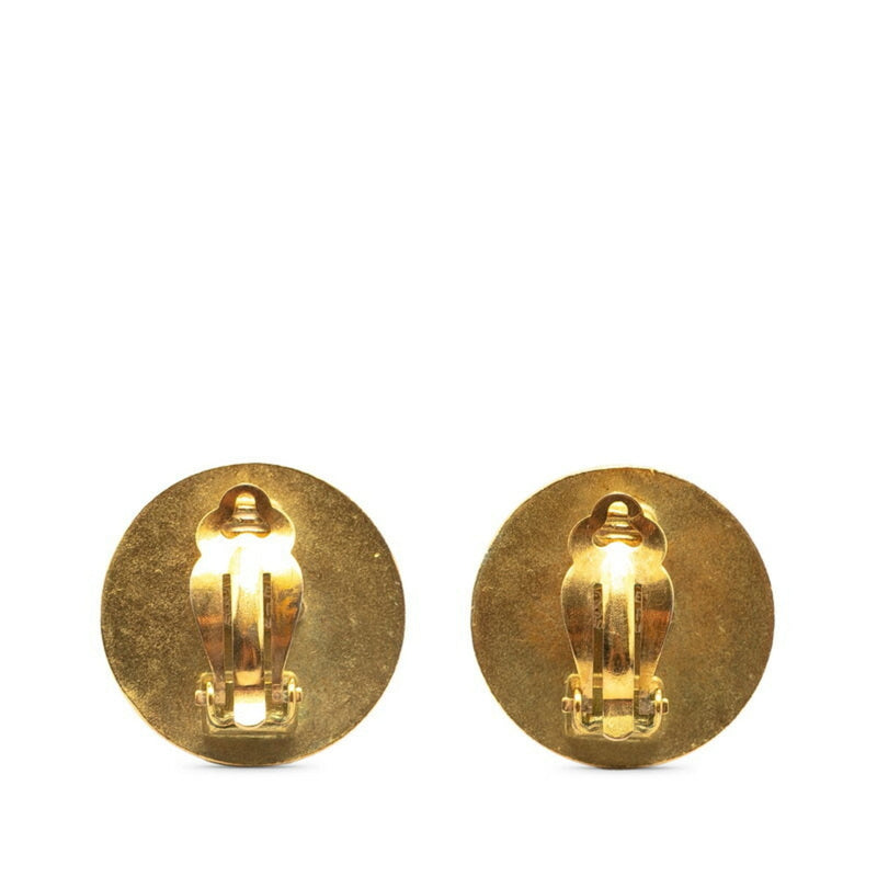 Cc Logo Clip-On Earrings Metal Gold-Tone