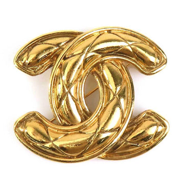 Chanel Cc Logo Brooch Gold-Tone Metal