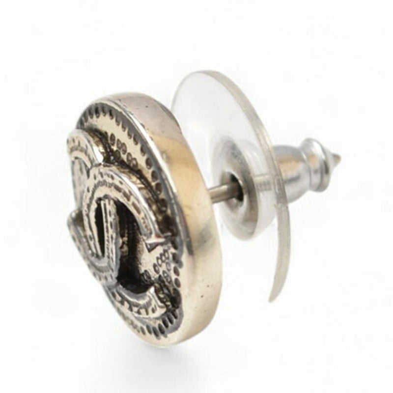 Cc Logo Circle Earrings Sterling Silver