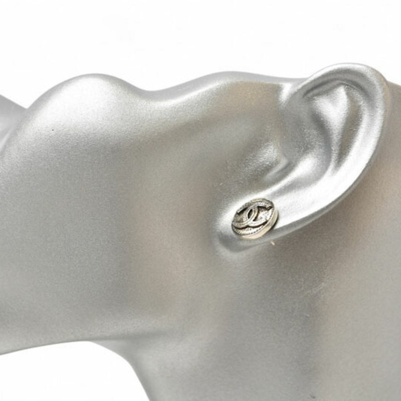 Cc Logo Circle Earrings Sterling Silver