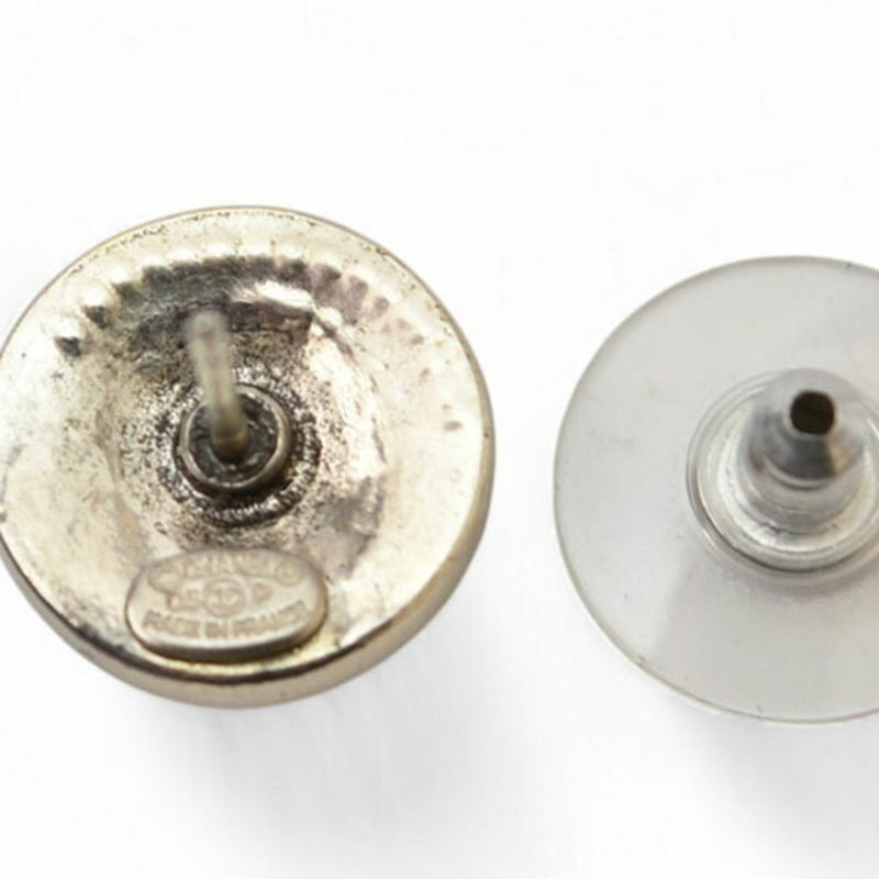 Cc Logo Circle Earrings Sterling Silver