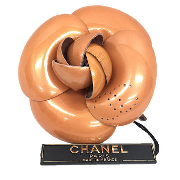 Camellia Corsage Brooch Leather Pink And