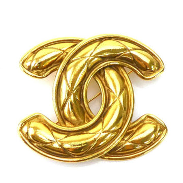 Chanel Cc Logo Brooch Gold-Tone Metal