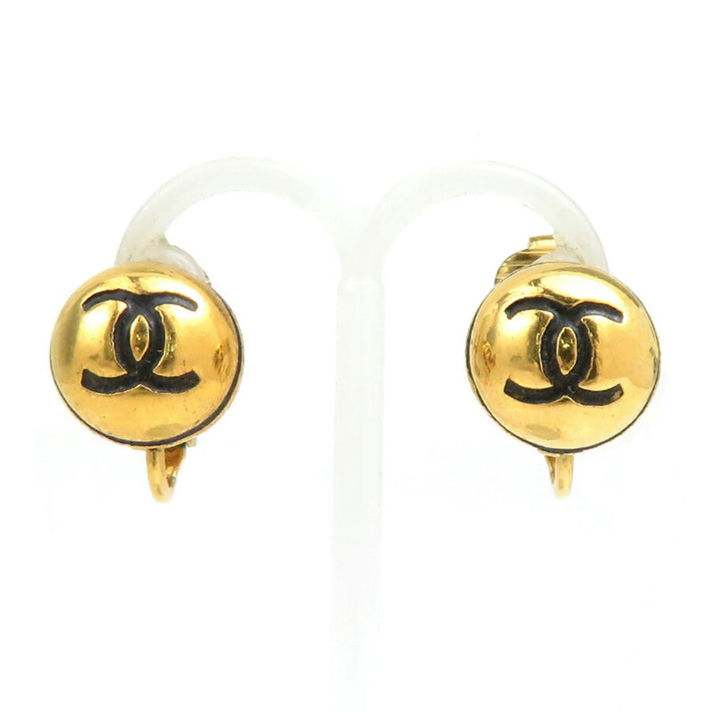 Cc Logo Clip-On Earrings Gold-Tone Metal