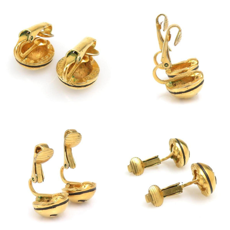 Cc Logo Clip-On Earrings Gold-Tone Metal