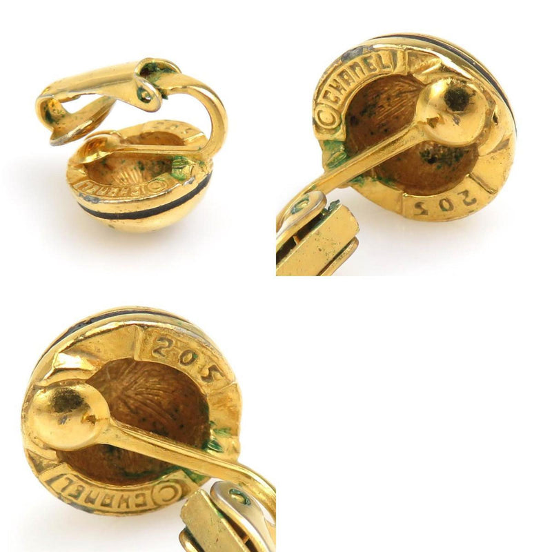 Cc Logo Clip-On Earrings Gold-Tone Metal