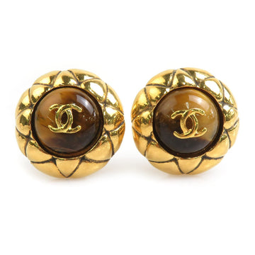 Cc Logo Clip-On Earrings Gold-Tone Metal
