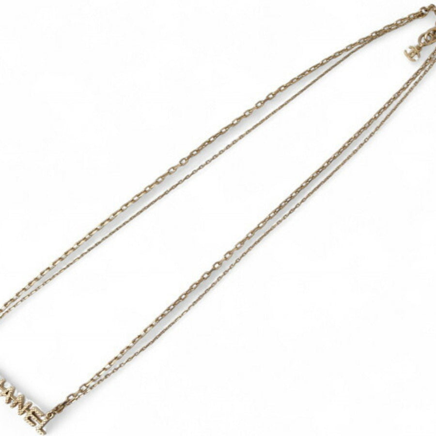 Chanel Pendant Necklace Metal Heart