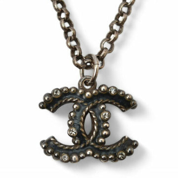 Pendant Necklace Gold And Rhinestone