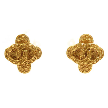 Cc Logo Clip-On Earrings Gold-Tone Metal