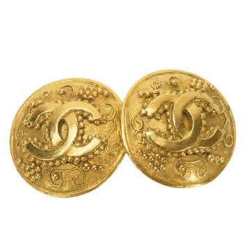 Cc Logo Clip-On Earrings Gold-Tone Metal