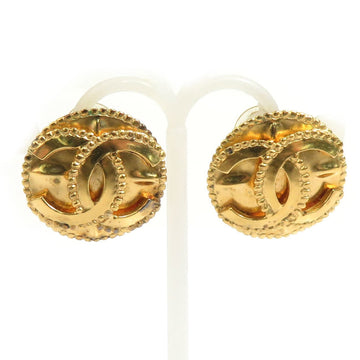 Chanel Cc Logo Clip-On Earrings Gold-