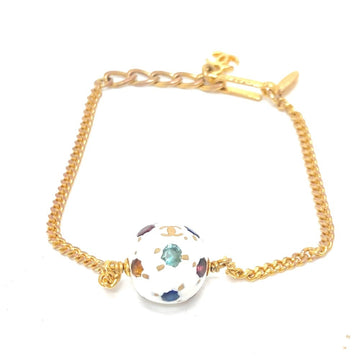 Chanel Cc Logo Bracelet Gold-Tone Metal