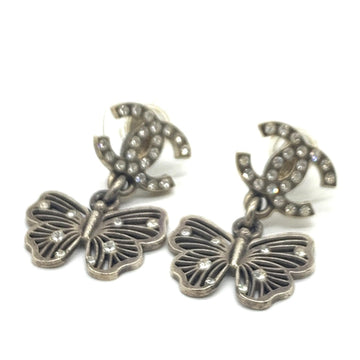 Chanel Cc Logo Butterfly Earrings Metal