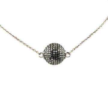 Cc Logo Ball Pendant Necklace Silver-