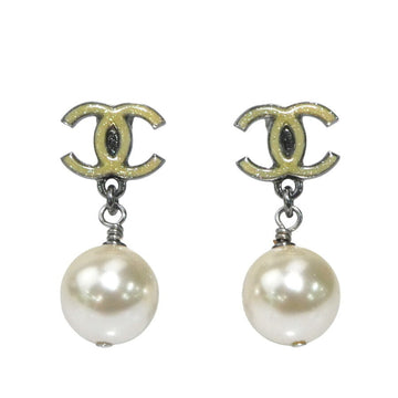 Chanel Cc Logo Earrings Silver-Tone