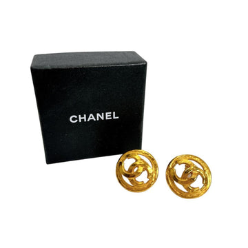Cc Logo Clip-On Earrings Gold-Tone Metal