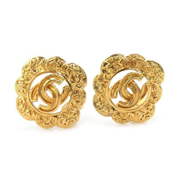 Cc Logo Clip-On Earrings Gold-Tone Metal