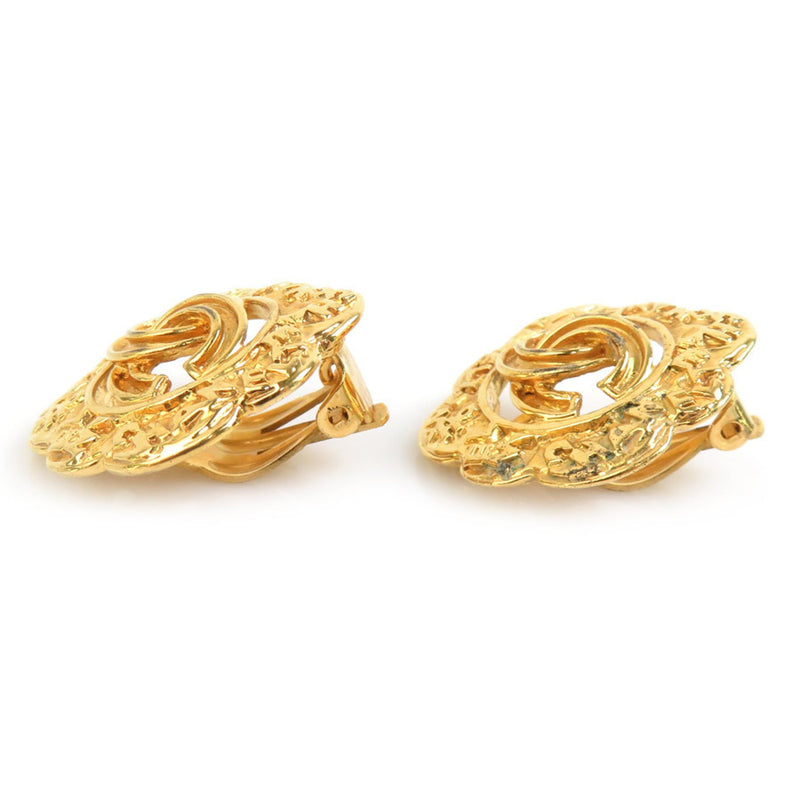Cc Logo Clip-On Earrings Gold-Tone Metal