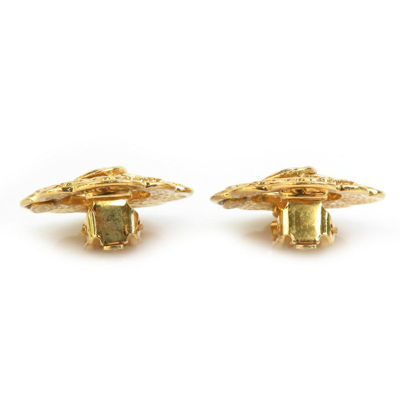 Cc Logo Clip-On Earrings Gold-Tone Metal