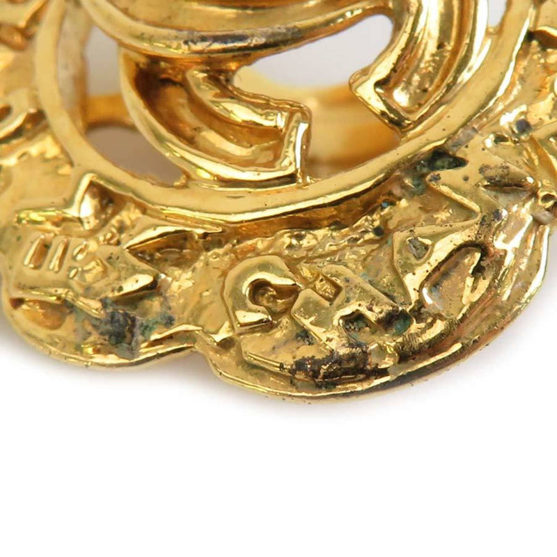 Cc Logo Clip-On Earrings Gold-Tone Metal