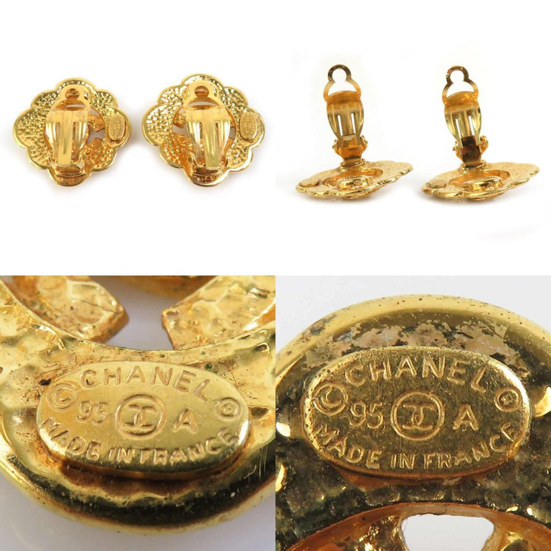 Cc Logo Clip-On Earrings Gold-Tone Metal