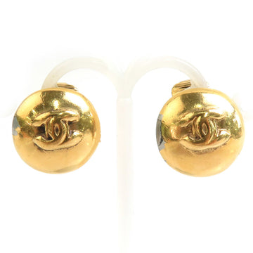 Cc Logo Clip-On Earrings Gold-Tone Metal