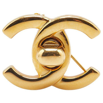 Cc Logo Turnlock Brooch Metal
