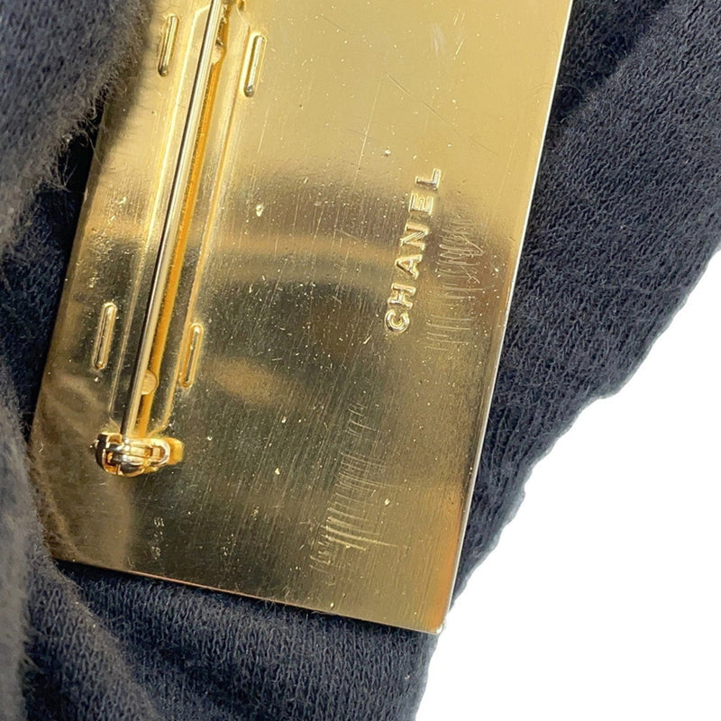 Cc Logo Brooch Gold-Tone Metal