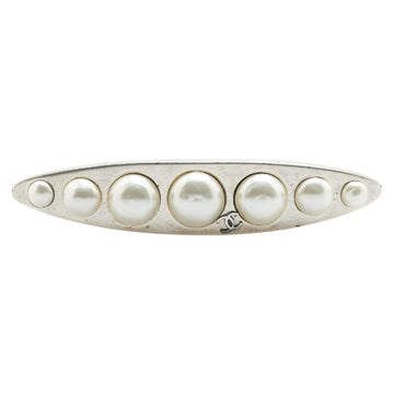 Chanel Cc Logo Brooch Silver-Tone Metal