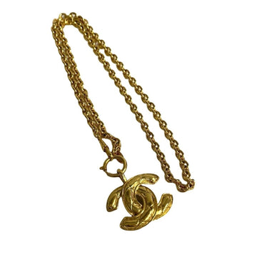 Cc Logo Chain Pendant Necklace Metal