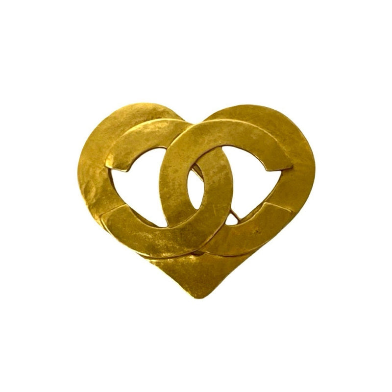 Cc Logo Heart Brooch Metal