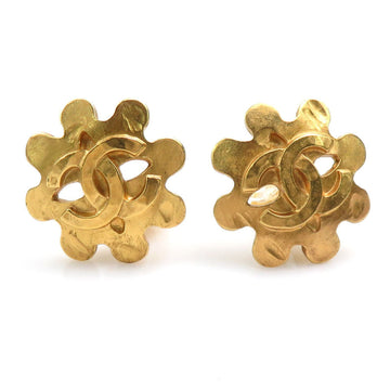 Cc Logo Clip-On Earrings Gold-Tone Metal