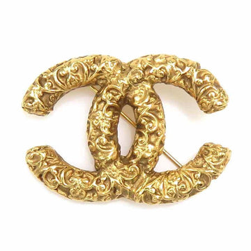 Cc Logo Brooch Gold-Tone Metal