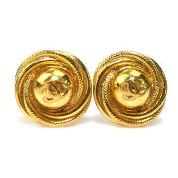 Cc Logo Clip-On Earrings Gold-Tone Metal