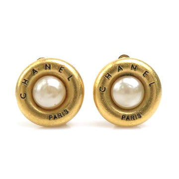Earrings Pearl Gold-Tone Metal