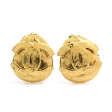 Cc Logo Clip-On Earrings Gold-Tone Metal