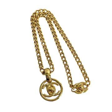 Cc Logo Turnlock Chain Pendant Necklace