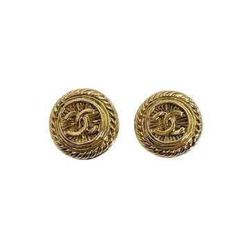 Cc Logo Clip-On Earrings Gold-Tone Metal