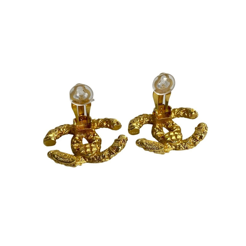 Cc Logo Earrings Metal Gold-Tone