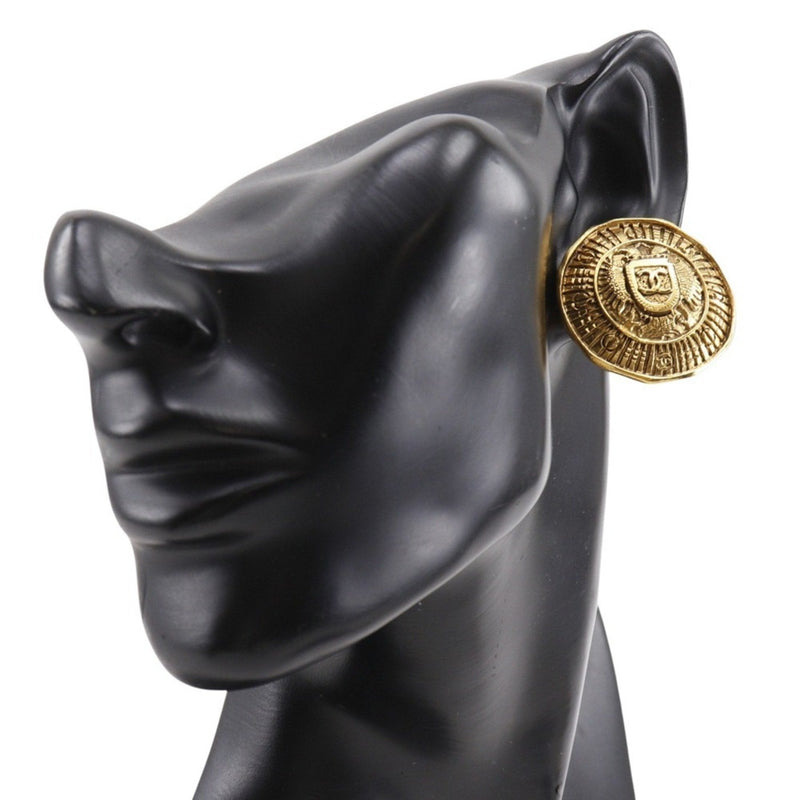 Cc Logo Clip-On Earrings Metal Gold-Tone