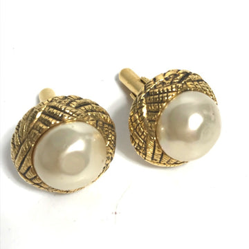 Vintage Cufflinks Metal Gold With Faux