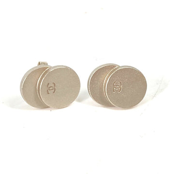 Chanel Cc Logo Circle Earrings Silver-