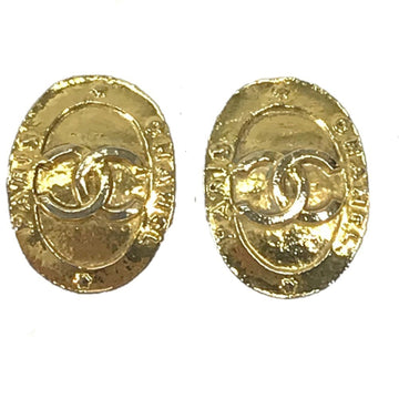 Cc Logo Clip-On Earrings Gold-Tone Metal